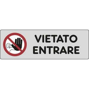 Adesivo con indicazioni  vietato entrare