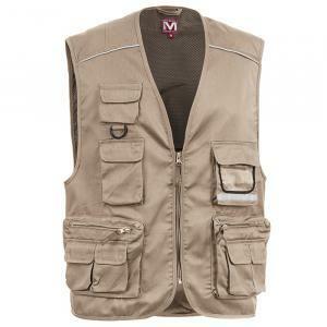 Gilet da lavoro socim power con portabadge beige