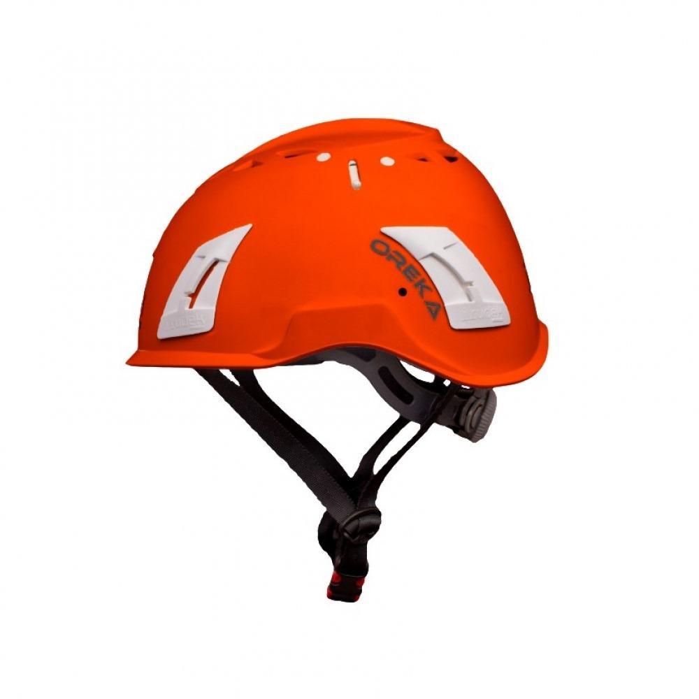 Casco IruDek Oreca, casco di protezione professionale leggero e sicuro, con sistema di ventilazione e regolazioni per un comfort ottimale durante il lavoro in ambienti industriali.