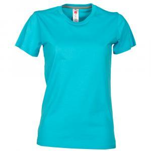 T-shirt  sunset lady. azzurro