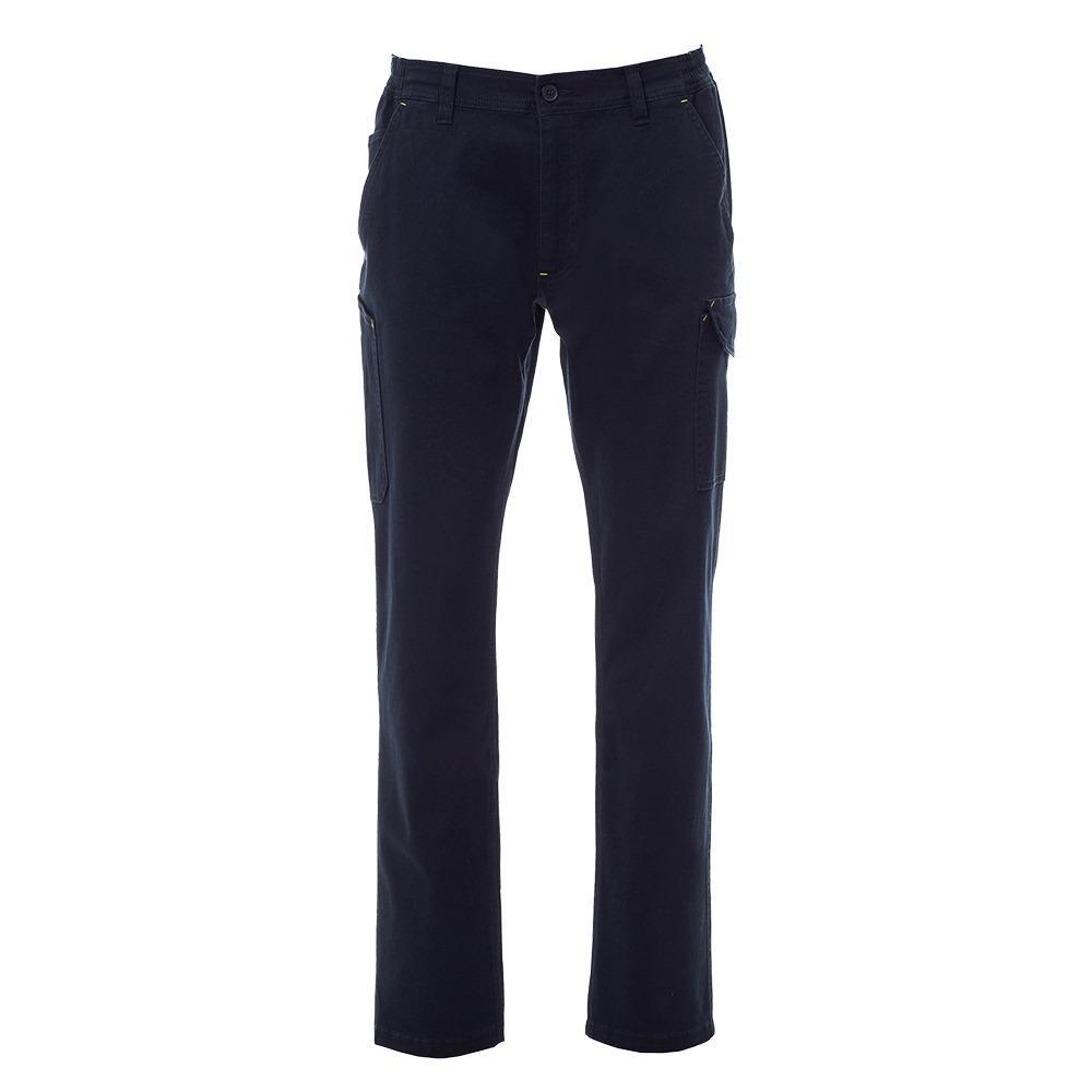 Pantalone Payper Power Stretch blu navy - Vista frontale: pantalone da lavoro tecnico con design moderno e pratico, caratterizzato da elastici, comfort e tasche multiple per una maggiore funzionalitu00e0