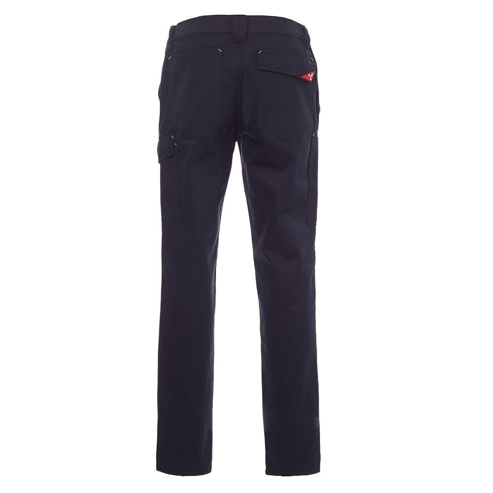 Pantalone Payper Power Stretch blu navy - Vista posteriore: pantalone rinforzato con tasche strategicamente posizionate per praticitu00e0, ideale per lavori impegnativi e attivitu00e0 in ambienti di lavoro dinamici.