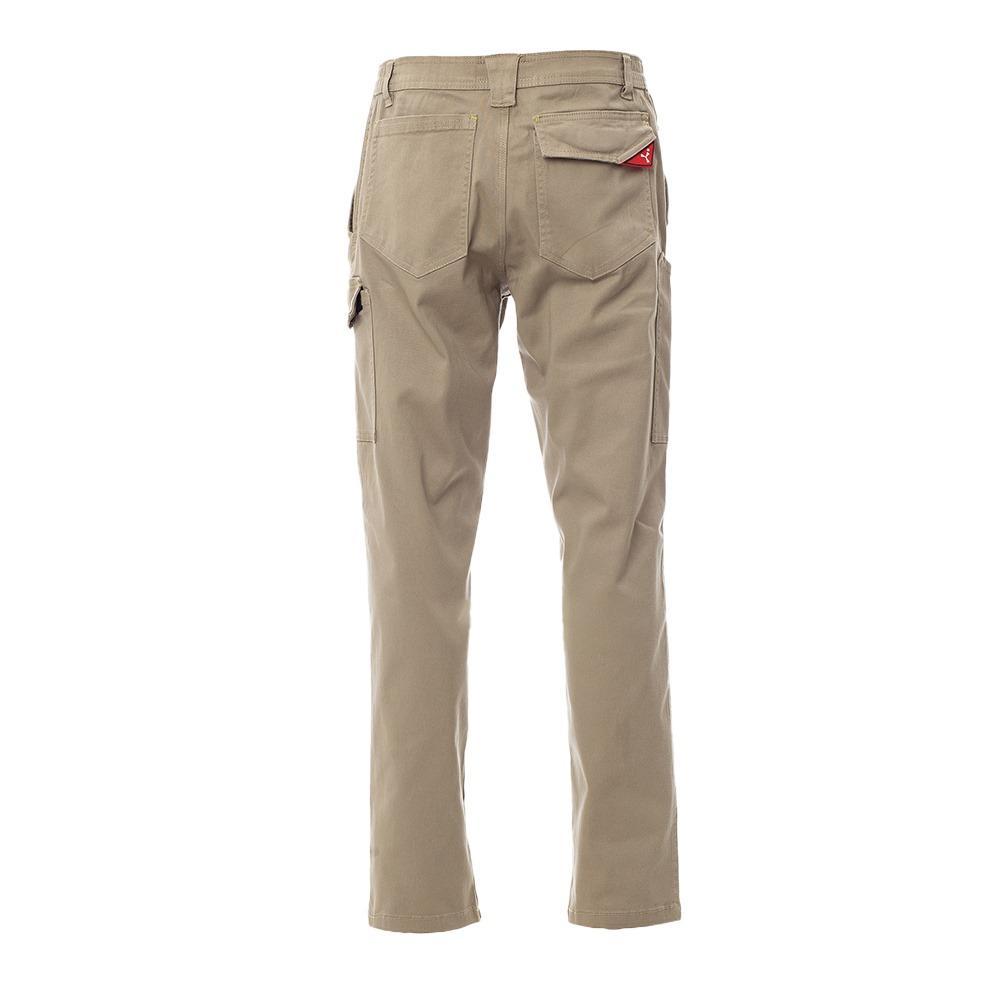 Pantalone Payper Power Stretch CAKI - Vista posteriore: pantalone rinforzato con tasche strategicamente posizionate per praticitu00e0, ideale per lavori impegnativi E in ambienti di lavoro dinamici.