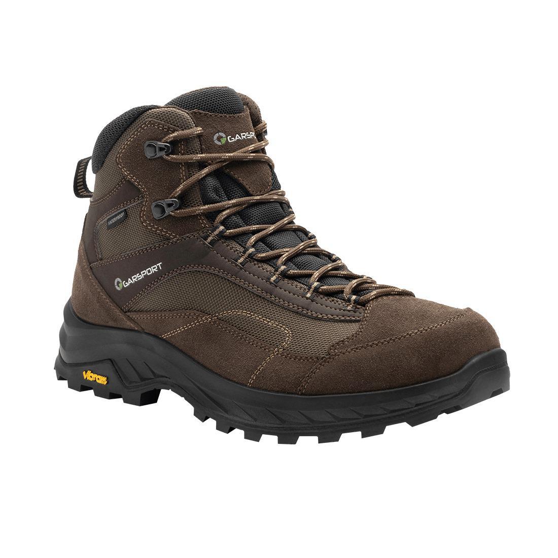 Scarpa da trekking Garsport Averau Mid Marrone/Oliva, con supporto per la caviglia e suola resistente per terreni accidentati.